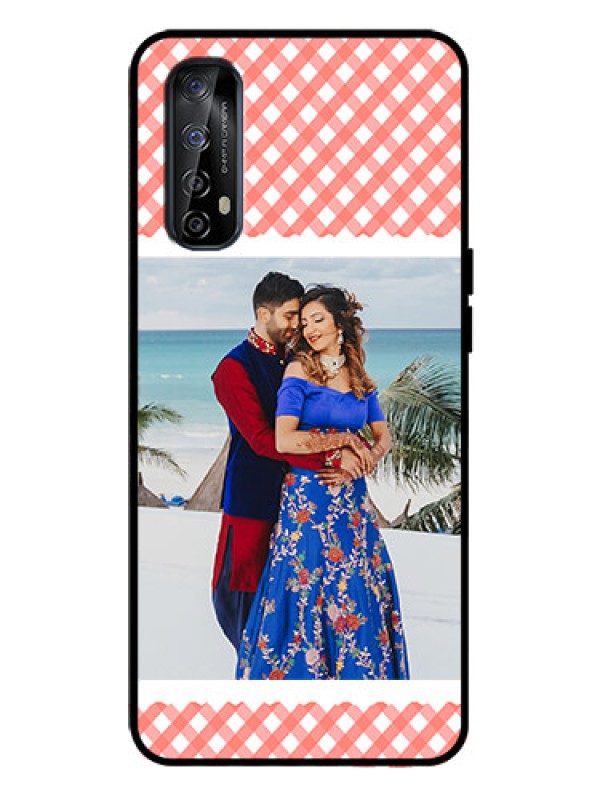 Custom Realme 7 Custom Metal Phone Case - Pink Pattern Design