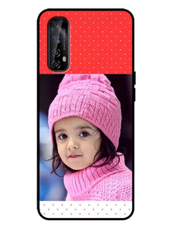 Custom Realme 7 Custom Metal Phone Case - Red Pattern Design