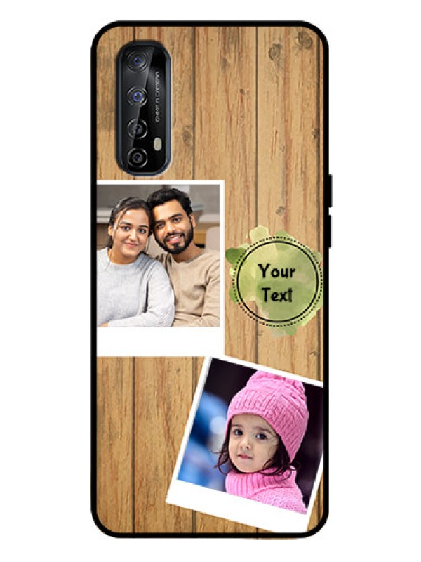 Custom Realme 7 Custom Metal Phone Case - Wooden Texture Design