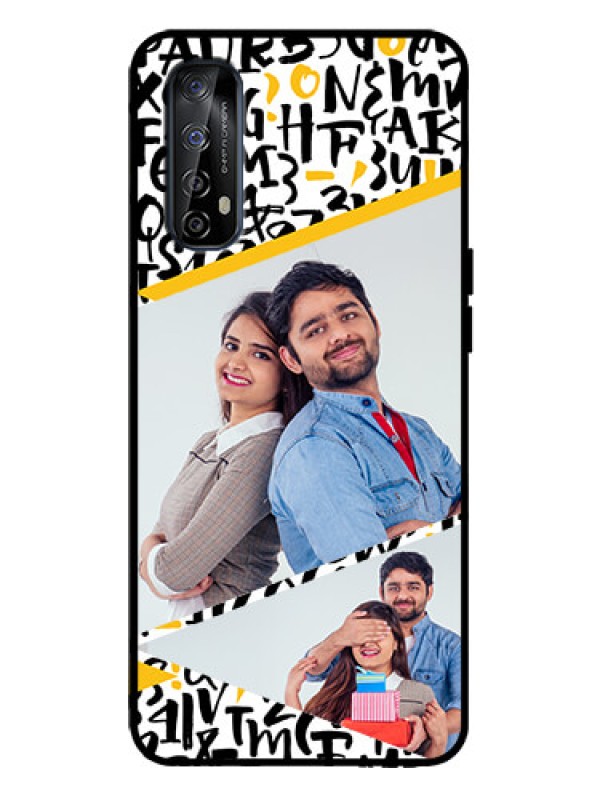 Custom Realme 7 Custom Metal Phone Case - Letters Pattern Design