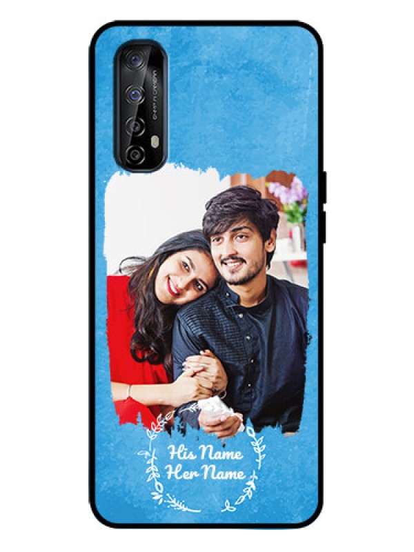 Custom Realme 7 Custom Metal Phone Case - Blue Color Vintage Design