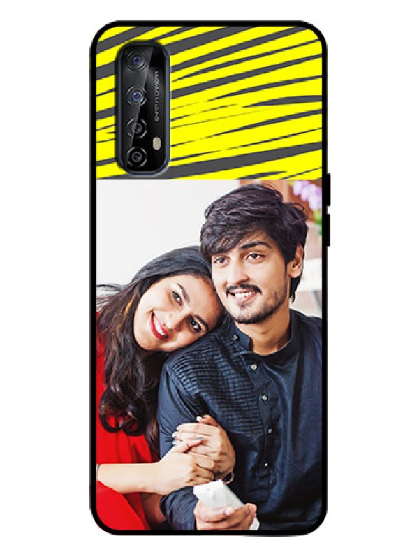 Custom Realme 7 Custom Metal Phone Case - Yellow Abstract Design