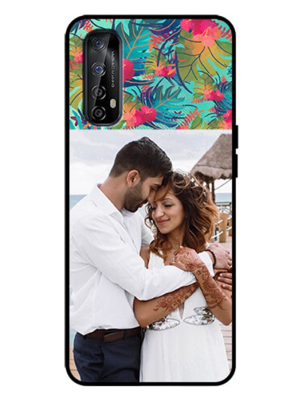 Custom Realme 7 Custom Metal Phone Case - Watercolor Floral Design