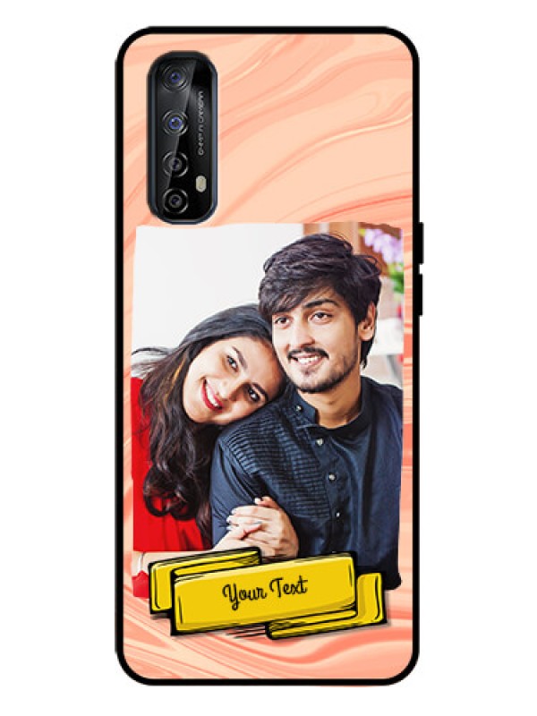 Custom Realme 7 Custom Metal Phone Case - Marble Texture Design