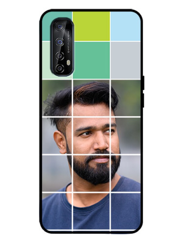 Custom Realme 7 Custom Metal Phone Case - With White Box Pattern