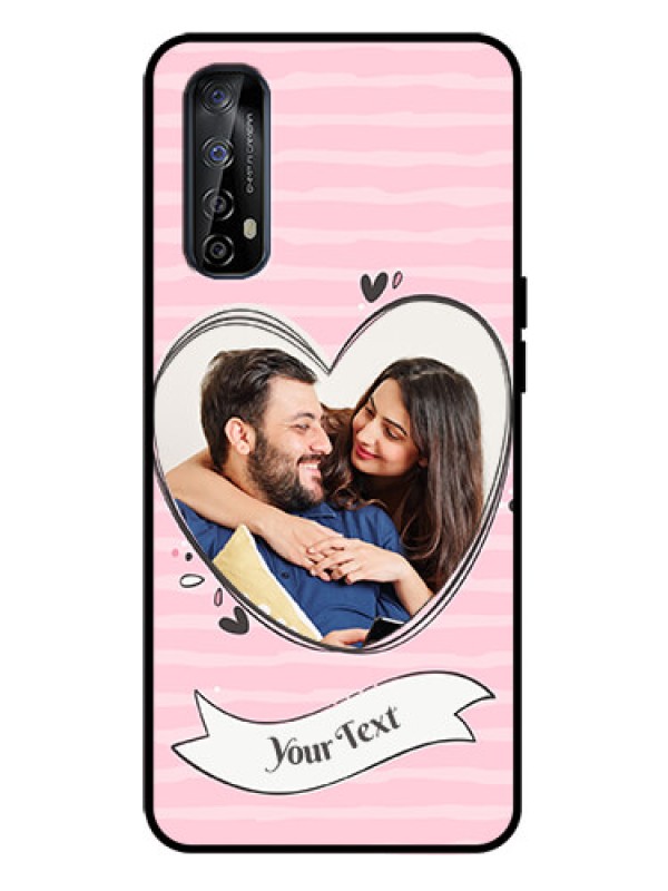 Custom Realme 7 Custom Metal Phone Case - Vintage Heart Design