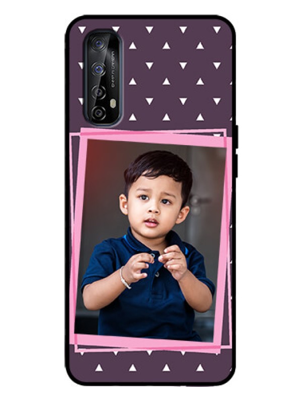 Custom Realme 7 Custom Metal Phone Case - Triangle Pattern Dotted Design