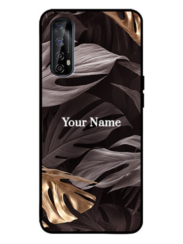 Custom Realme 7 Custom Metal Phone Case - Wild Leaves Digital Paint Design