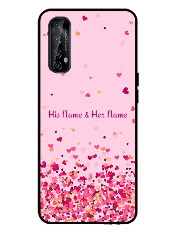 Custom Realme 7 Custom Metal Phone Case - Floating Hearts Design