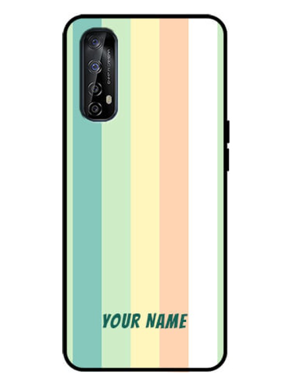 Custom Realme 7 Custom Metal Phone Case - Multi - Colour Stripes Design