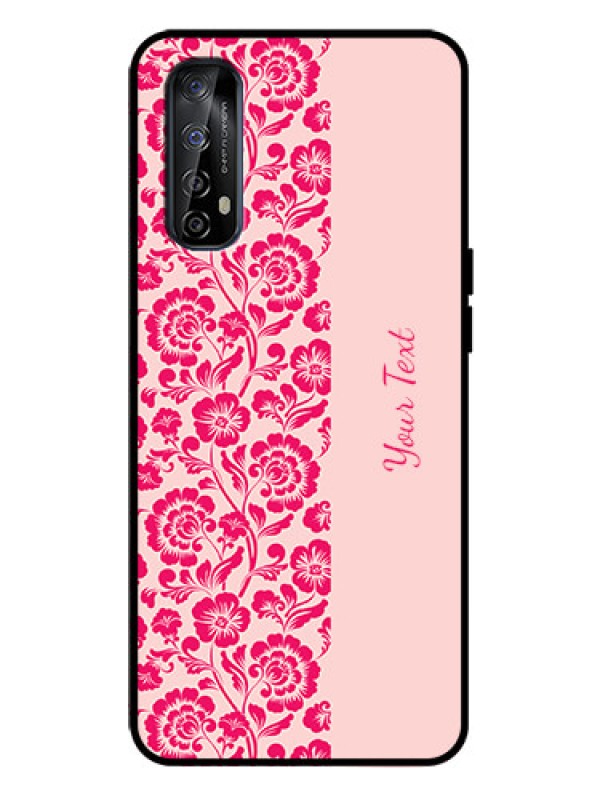 Custom Realme 7 Custom Metal Phone Case - Attractive Floral Pattern Design