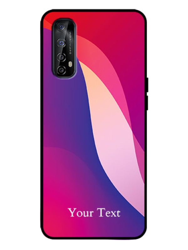 Custom Realme 7 Custom Metal Phone Case - Digital Abstract Overlap Design