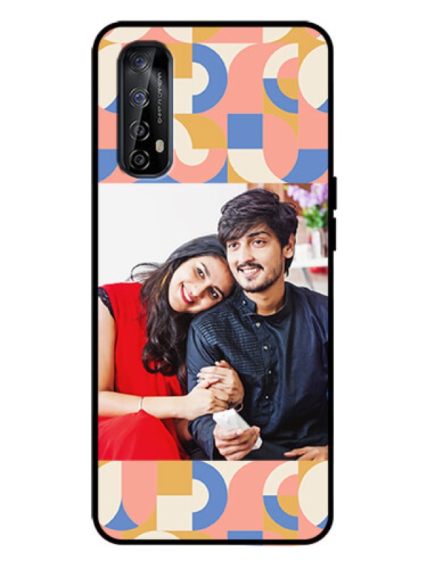 Custom Realme 7 Custom Metal Phone Case - Semi - Circle Maze Pattern Design