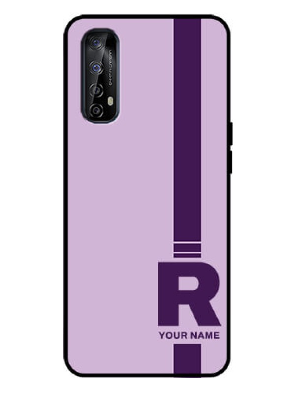 Custom Realme 7 Custom Metal Phone Case - Simple Dual Tone Stripe With Name Design
