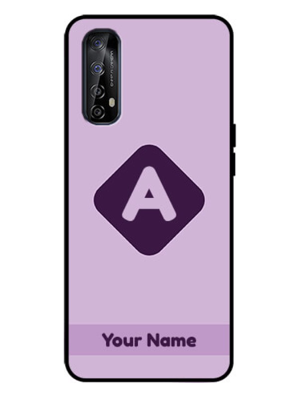 Custom Realme 7 Custom Metal Phone Case - Custom Letter In Curved Badge Design