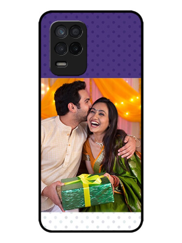 Custom Realme 8 5G Custom Metal Phone Case - Violet Colored Pattern Design
