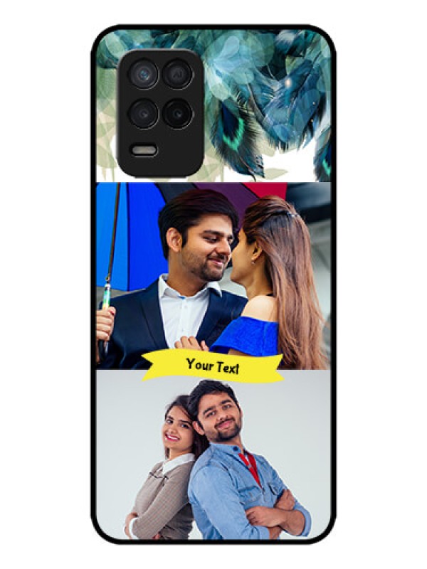 Custom Realme 8 5G Custom Metal Phone Case - Image With Boho Peacock Feather Design