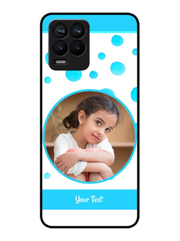 Custom Realme 8 Pro Custom Metal Phone Case - Blue Bubbles Pattern Design