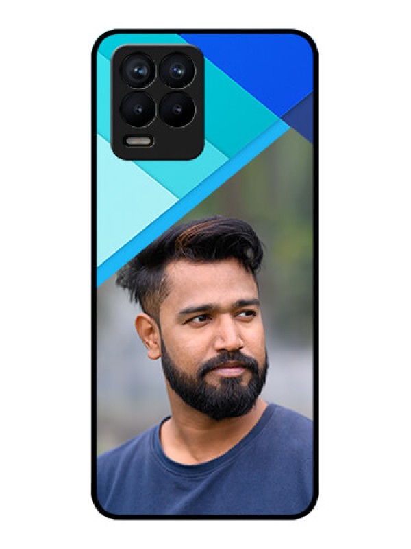 Custom Realme 8 Pro Custom Metal Phone Case - Blue Pattern Design