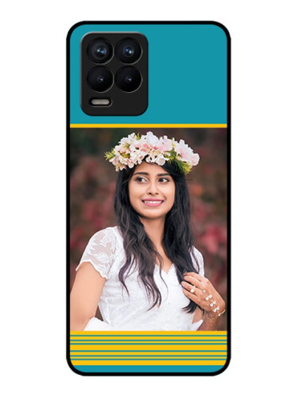 Custom Realme 8 Pro Custom Metal Phone Case - Yellow and Blue Design