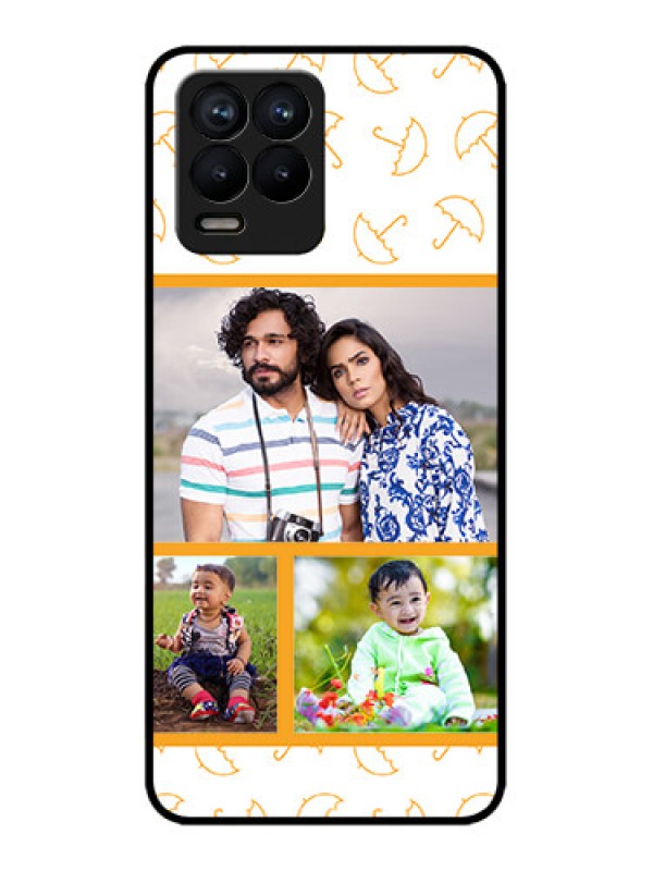 Custom Realme 8 Pro Custom Metal Phone Case - Yellow Pattern Design