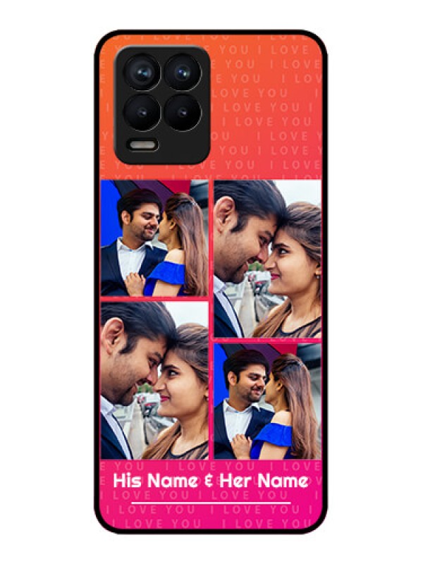 Custom Realme 8 Pro Custom Metal Phone Case - I Love You Pink Design