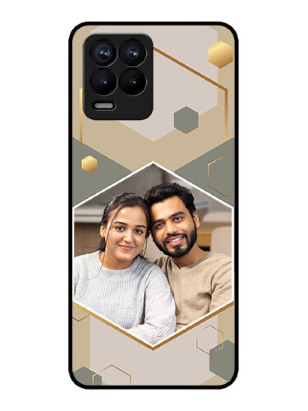Custom Realme 8 Pro Custom Metal Phone Case - Stylish Hexagon Pattern Design