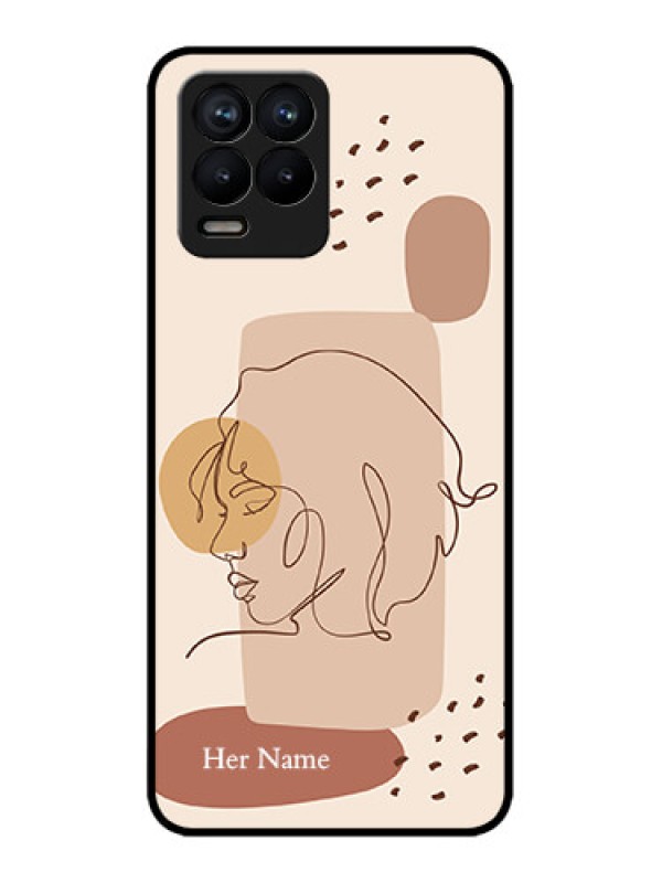 Custom Realme 8 Pro Custom Metal Phone Case - Calm Woman Line Art Design