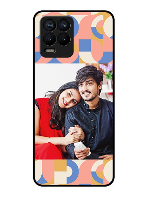 Custom Realme 8 Pro Custom Metal Phone Case - Semi - Circle Maze Pattern Design