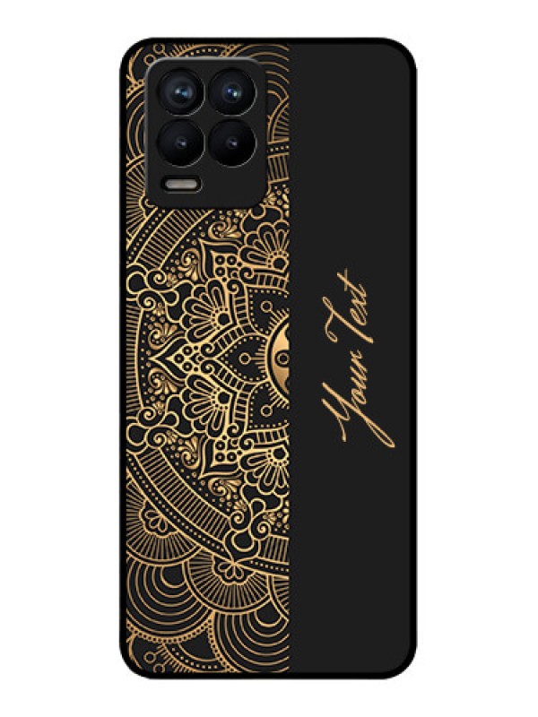 Custom Realme 8 Pro Custom Metal Phone Case - Mandala Art With Custom Text Design