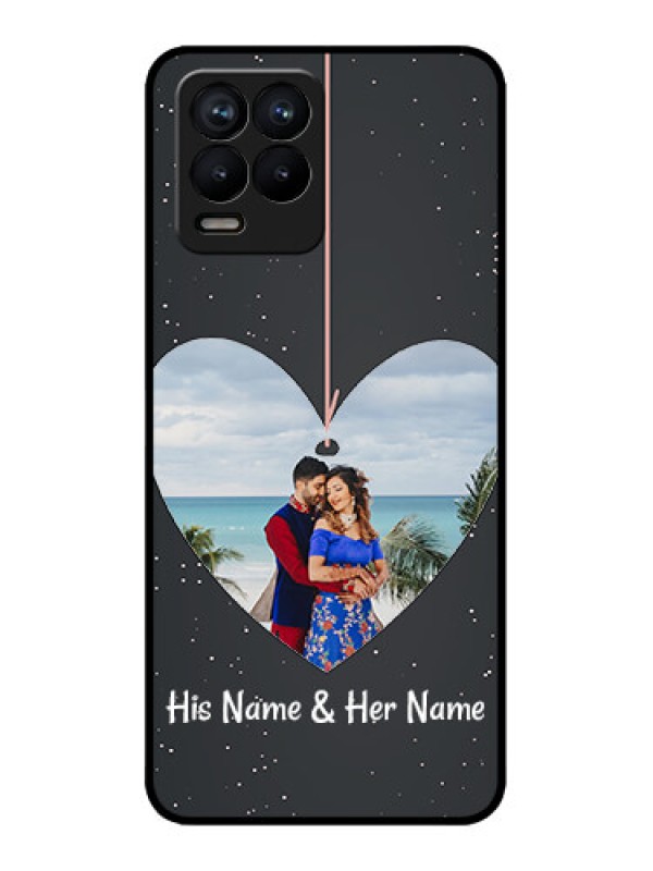 Custom Realme 8 4G Custom Metal Phone Case - Hanging Heart Design