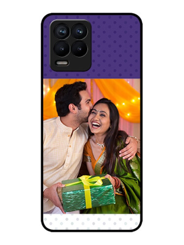 Custom Realme 8 4G Custom Metal Phone Case - Violet Colored Pattern Design
