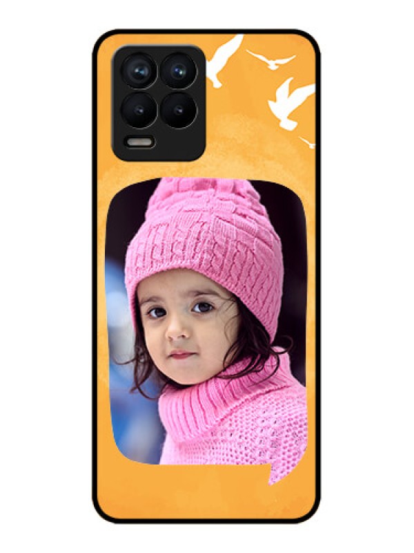 Custom Realme 8 4G Custom Metal Phone Case - Water Color Design With Bird Icons