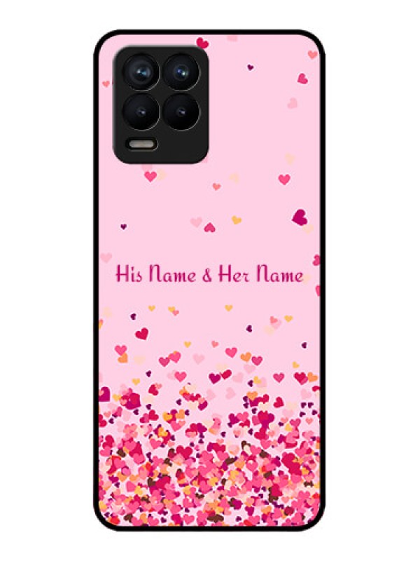 Custom Realme 8 4G Custom Metal Phone Case - Floating Hearts Design