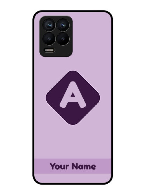 Custom Realme 8 4G Custom Metal Phone Case - Custom Letter In Curved Badge Design