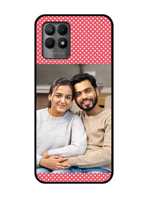 Custom Realme 8i Custom Metal Phone Case - White Dotted Design