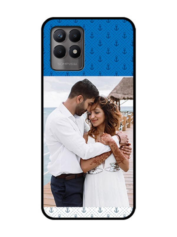 Custom Realme 8i Custom Metal Phone Case - Blue Anchors Design