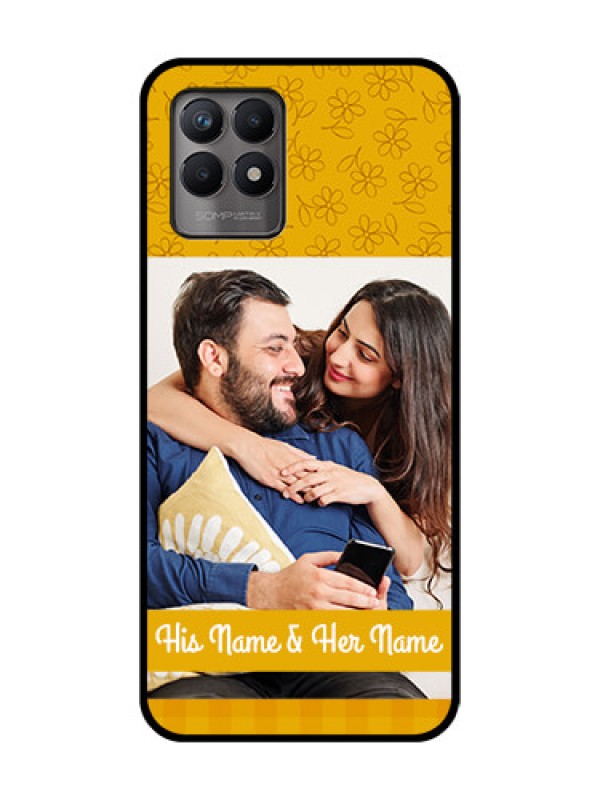 Custom Realme 8i Custom Metal Phone Case - Yellow Floral Design