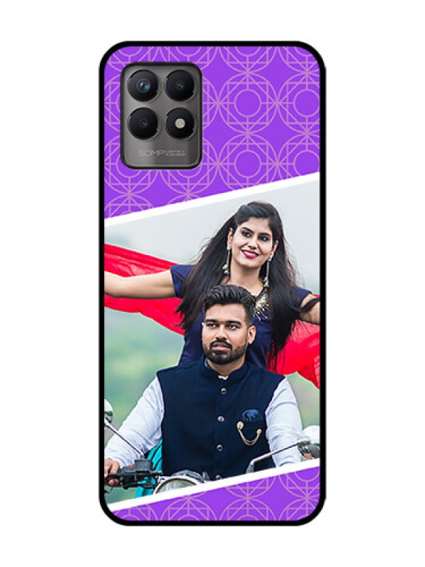 Custom Realme 8i Custom Metal Phone Case - Violet Color Pattern Design