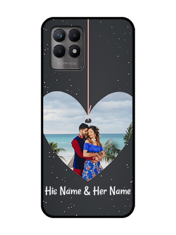 Custom Realme 8i Custom Metal Phone Case - Hanging Heart Design