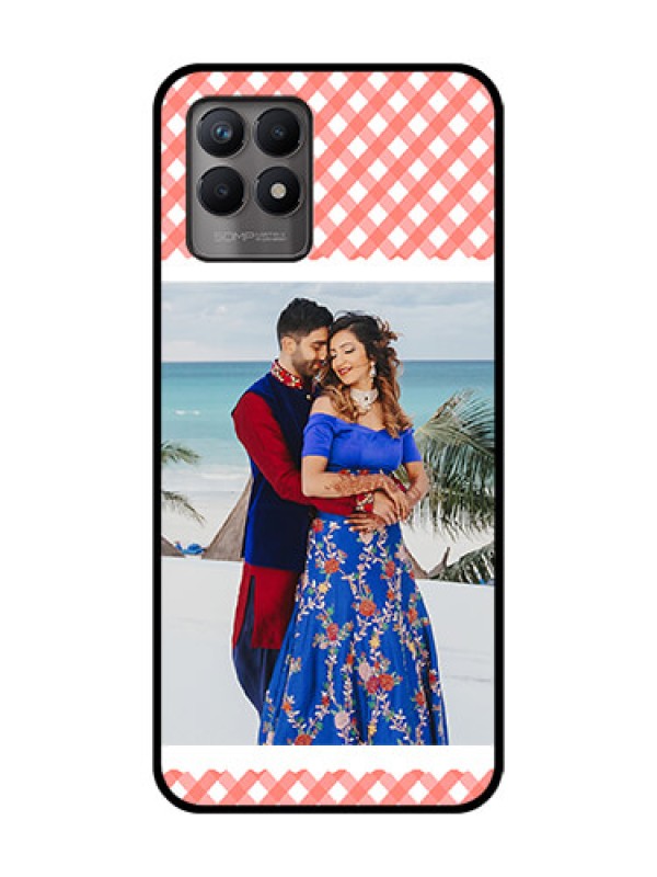 Custom Realme 8i Custom Metal Phone Case - Pink Pattern Design