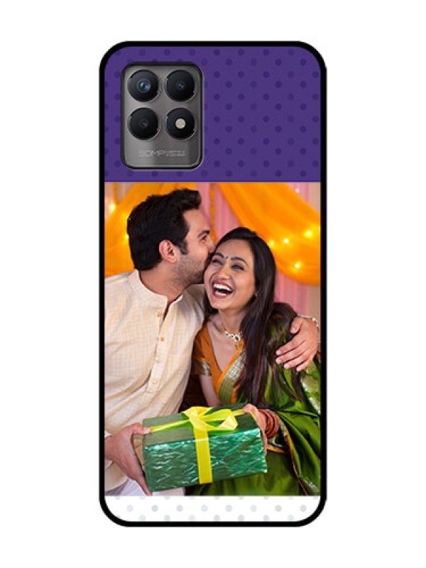 Custom Realme 8i Custom Metal Phone Case - Violet Colored Pattern Design