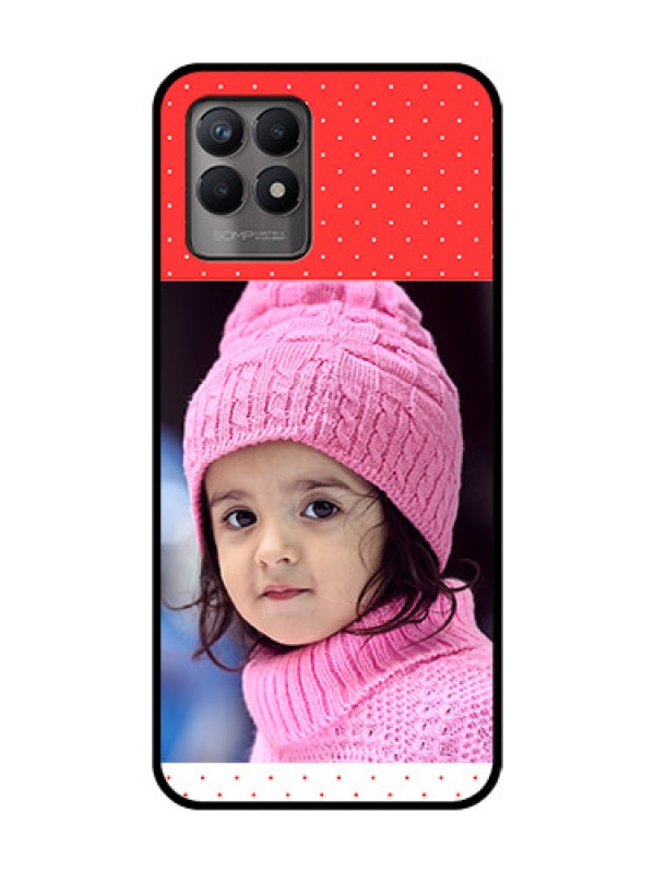 Custom Realme 8i Custom Metal Phone Case - Red Pattern Design