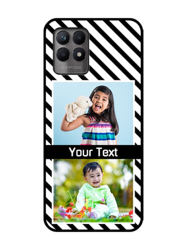 Custom Realme 8i Custom Metal Phone Case - Black And White Stripes Design