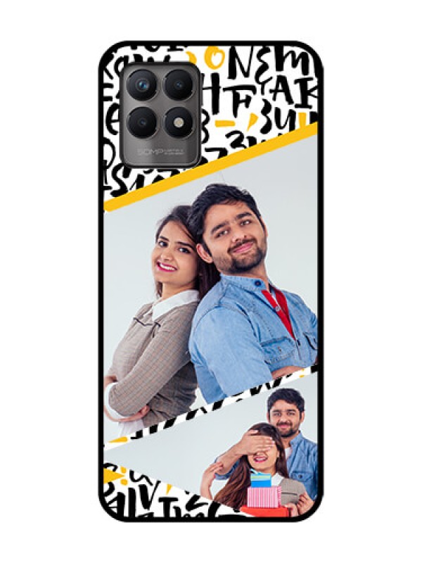 Custom Realme 8i Custom Metal Phone Case - Letters Pattern Design