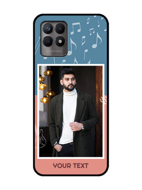 Custom Realme 8i Custom Metal Phone Case - With Color Musical Note Design