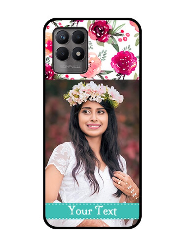 Custom Realme 8i Custom Metal Phone Case - Water Colors Floral Design