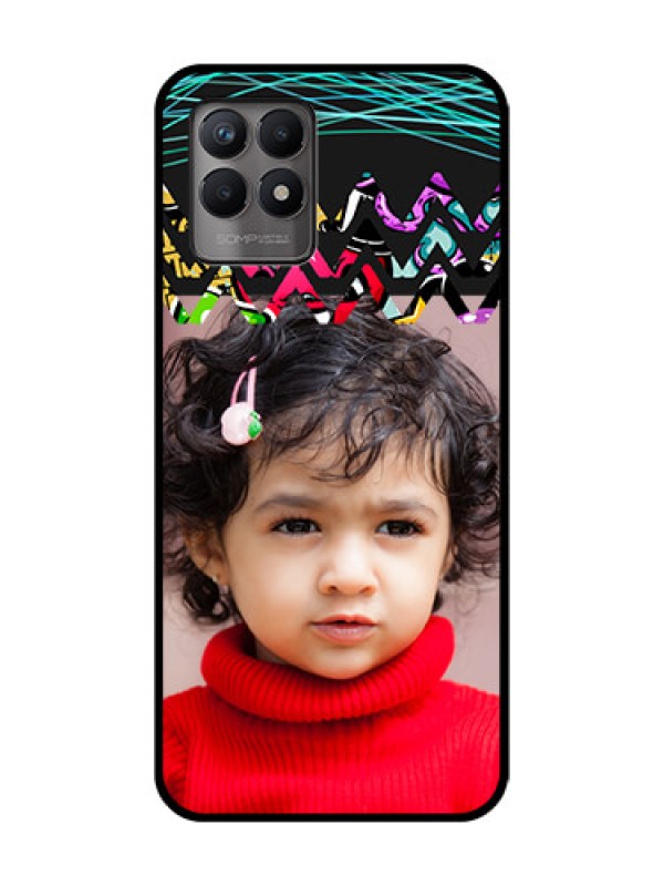 Custom Realme 8i Custom Metal Phone Case - Neon Abstract Design