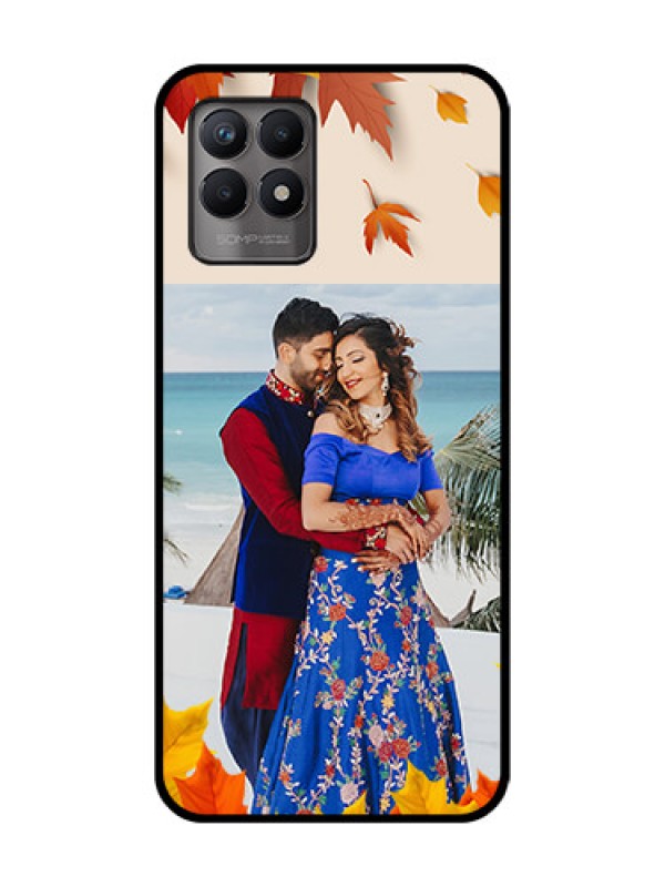 Custom Realme 8i Custom Metal Phone Case - Autumn Maple Leaves Design