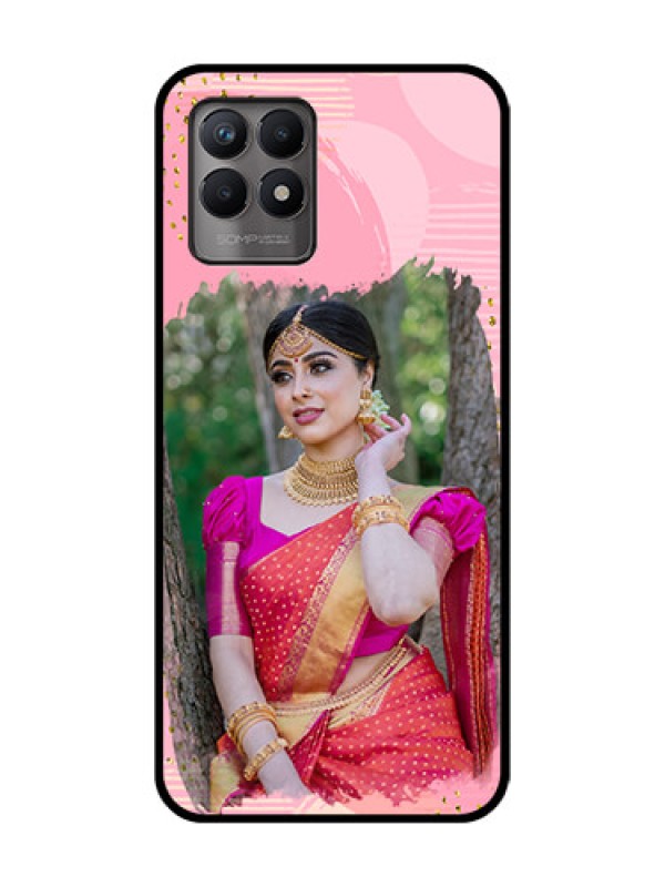 Custom Realme 8i Custom Metal Phone Case - Gold Glitter Splash Design